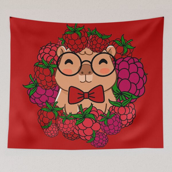 Item preview, Raspberry Capybara Scholar - Cute Aesthetic Fruit Animal designed and sold by Kanniax.