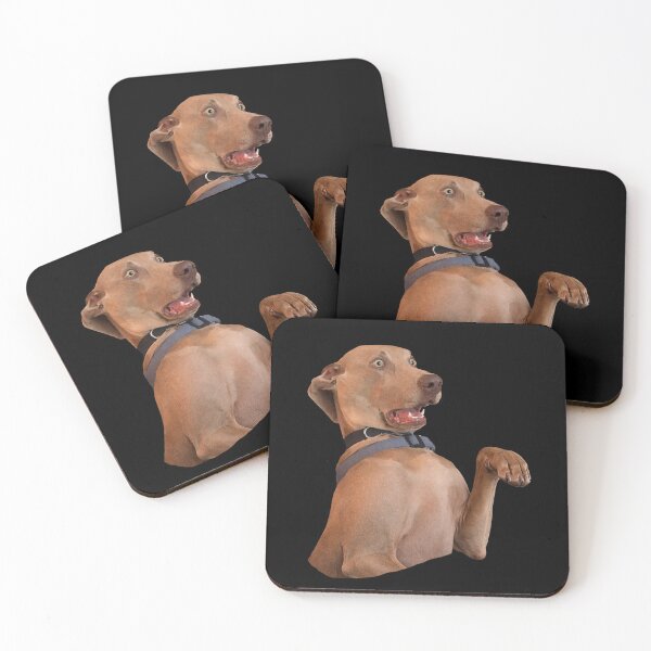 Item preview, Funny Vizsla-Type Dog Giving Paw Gesture | Scared and Surprised Brown Dog Meme Illustration designed and sold by love3617.