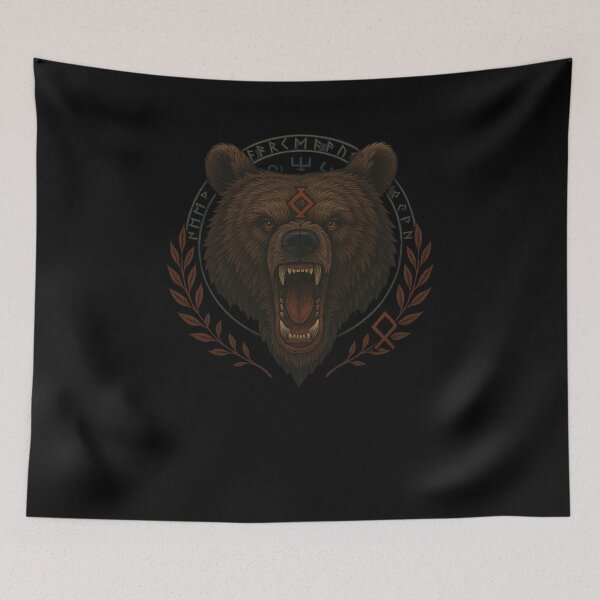 Item preview, SVT Berserker Bear Rune Sigil – Norse Pagan Warrior Spirit Art designed and sold by SEVERTREND APPAREL .
