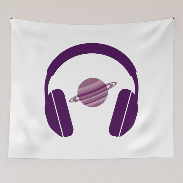 Item preview, Saturn Headphones Icon - Music & Space Fusion Silhouette Design designed and sold by Etch Safwat.