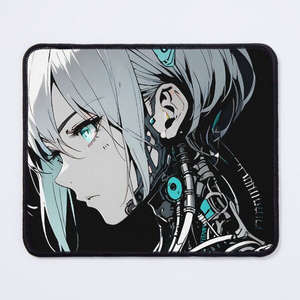 Item preview, ECHO: Monochrome Bionic Neck Profile | Cute Cyberpunk Anime Girl designed and sold by Sytrics.