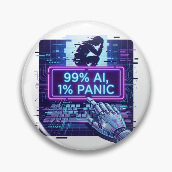 Item preview, 99% AI, 1% Panic Funny Tech Art for Developer designed and sold by chattsuede.
