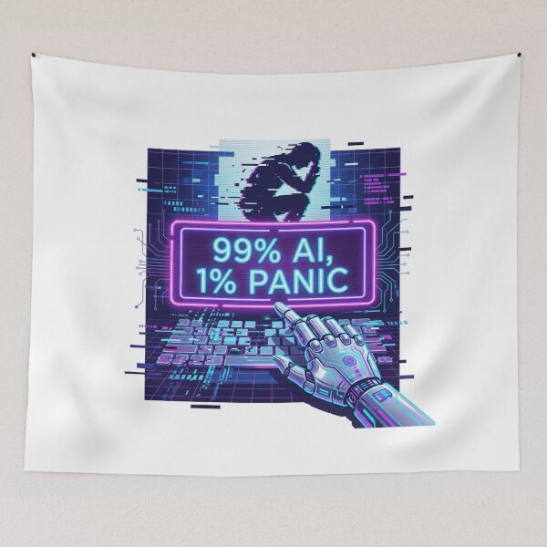 Item preview, 99% AI, 1% Panic Funny Tech Art for Developer designed and sold by chattsuede.
