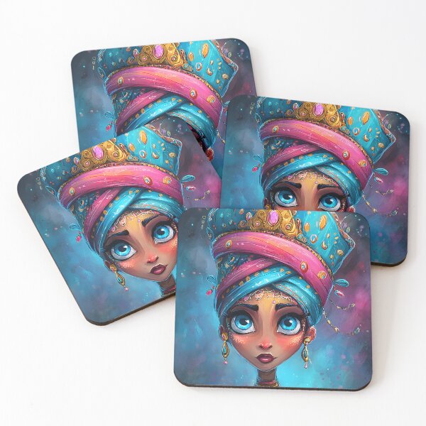 Item preview, Vibrant Portrait of a Regal Character with Gems designed and sold by Artessie.