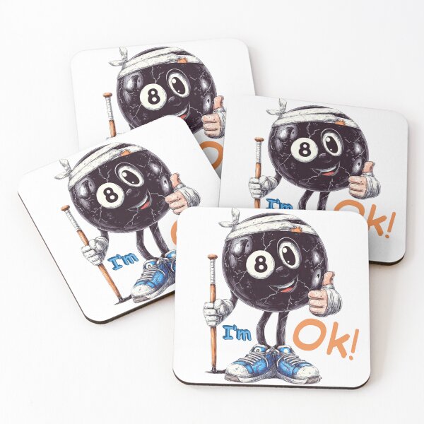 Item preview, Funny Injured 8 Ball Character "I'm OK" Billiards  designed and sold by Majnon8bp.