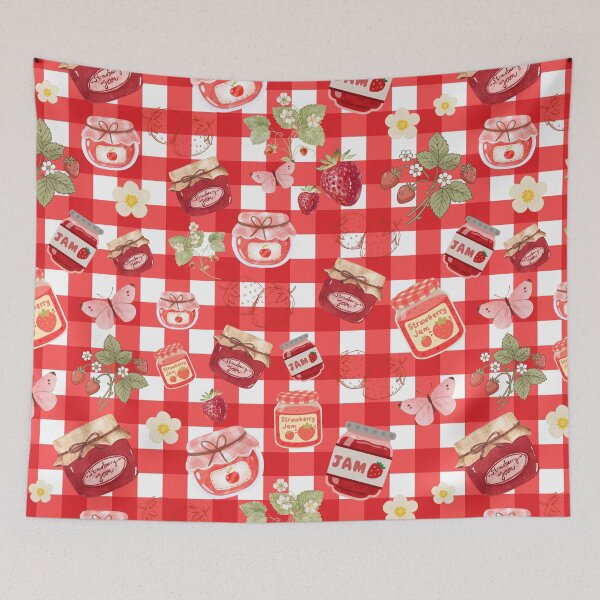 Item preview, Strawberry Jam & Florals – Cottagecore Farm Fresh Pattern designed and sold by ArtfullyJua.
