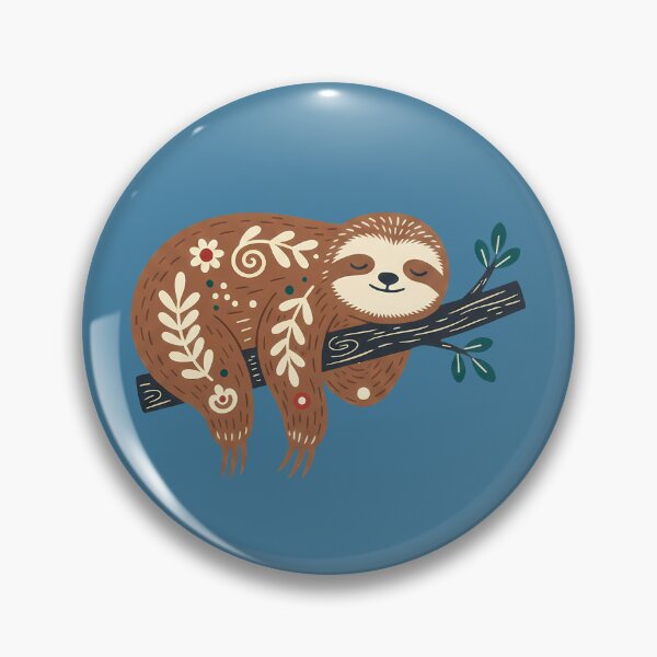 Item preview, Branch‑Lying Sloth & Motifs STICKER/MAGNET PACK – Scandinavian Folk Art by heidiannemorris © designed and sold by FOLK ART FUSION by heidiannemorris.