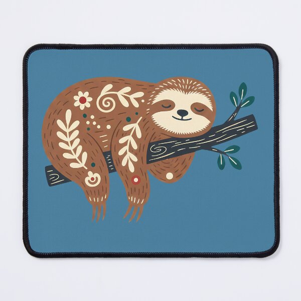 Item preview, Branch‑Lying Sloth & Motifs STICKER/MAGNET PACK – Scandinavian Folk Art by heidiannemorris © designed and sold by FOLK ART FUSION by heidiannemorris.