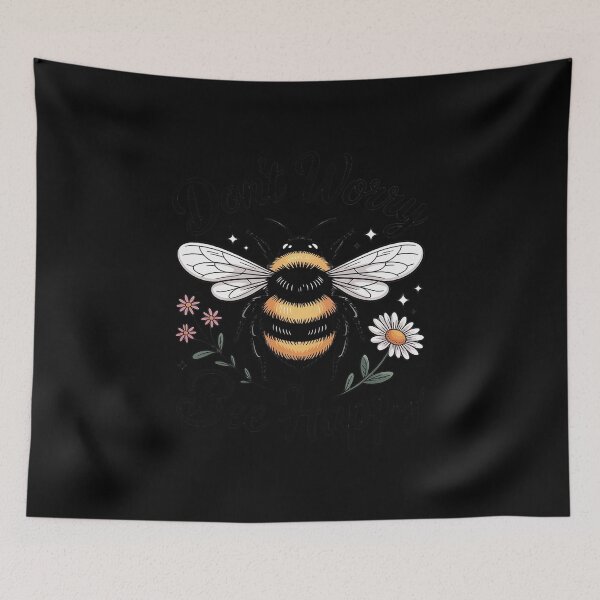 Item preview, Cool Don't Worry Bee Happy Flower Bumble Bee designed and sold by andreaswest.