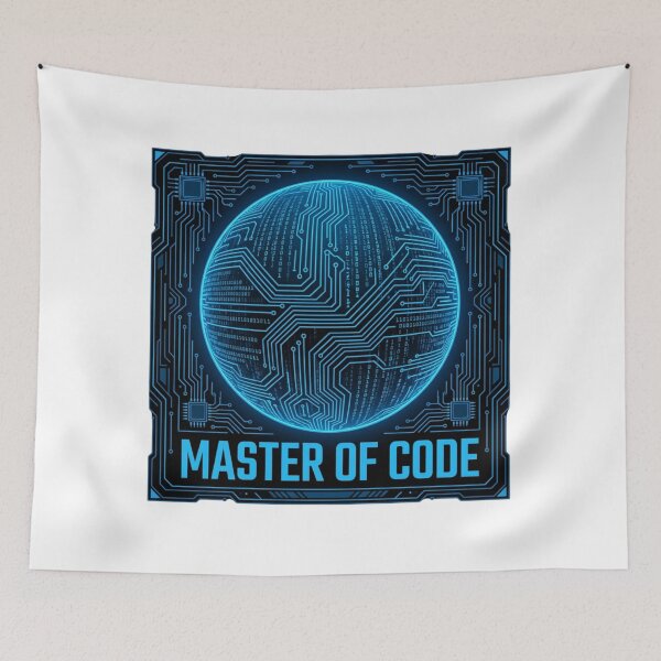 Item preview, Master of Code Futuristic Cybernetic Graphic for Tech Professionals designed and sold by chattsuede.