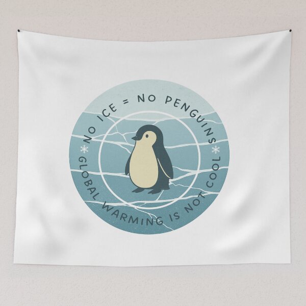 Item preview, Cute Penguin Save the Ice Global Warming Awareness Art designed and sold by EchoPrint Co..
