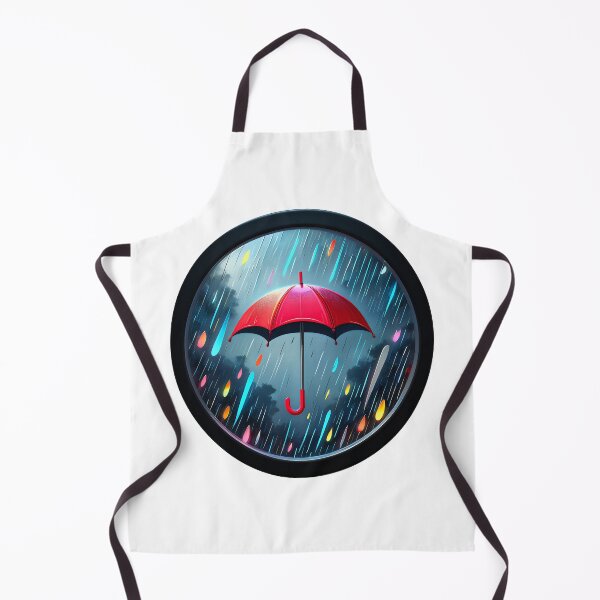 Item preview, Rainy Days Bright Ways - Aesthetic Red Umbrella Neon Rain Art designed and sold by VibePrintsHub.