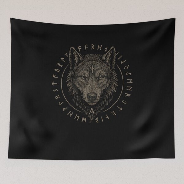 Item preview, SVT Elder Futhark Rune Wolf – Norse Pagan Ancestral Sigil Art designed and sold by SEVERTREND APPAREL .