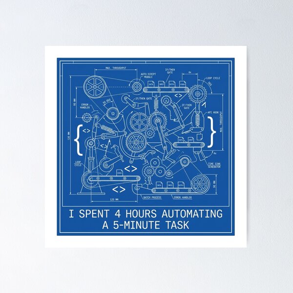 Item preview, I Spent 4 Hours Automating A 5-Minute Task Blueprint designed and sold by chattsuede.
