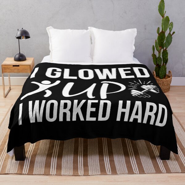 Item preview, I Glowed Up I Worked Hard Fitness Motivation Gym Quote Art designed and sold by SplashTastic.