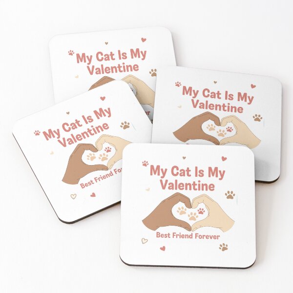 Item preview, My Cat Is My Valentine Best Friend Forever – Cute Cat Paw & Hand Heart designed and sold by Nara8.