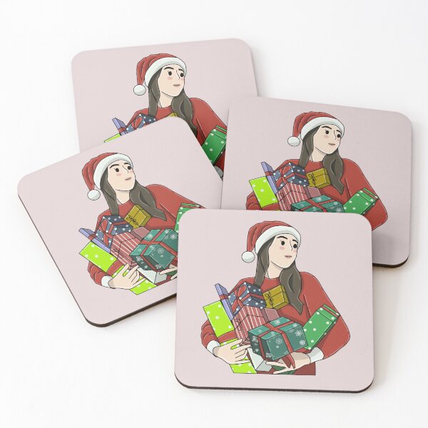 Item preview, Festive Girl Holding Christmas Gifts designed and sold by ValeriValera.