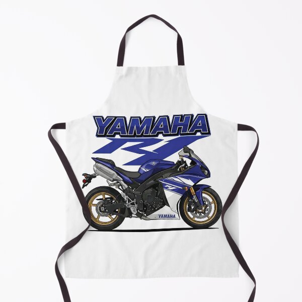 Item preview, Yamaha R1 2009 White Blue with Gold Wheels – Classic Superbike Illustration designed and sold by enzoade.