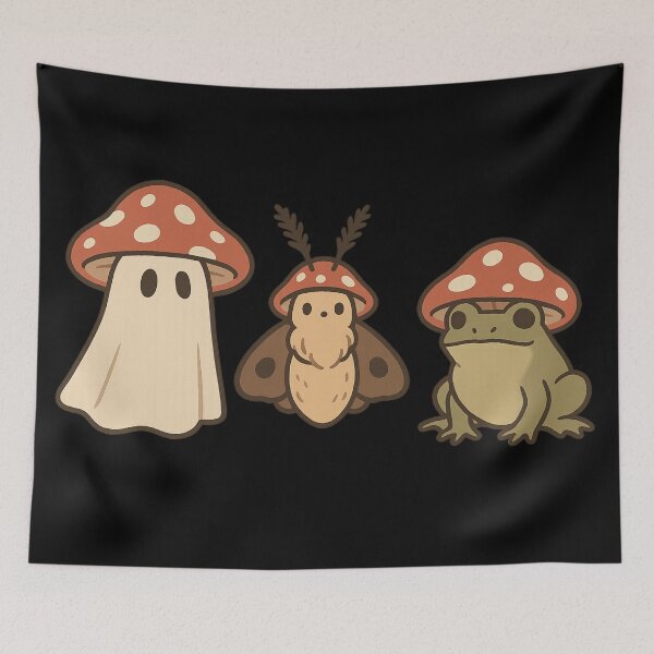 Item preview, Mushroom Friends Trio – Cute Spooky Forest Aesthetic designed and sold by Mouraludia.