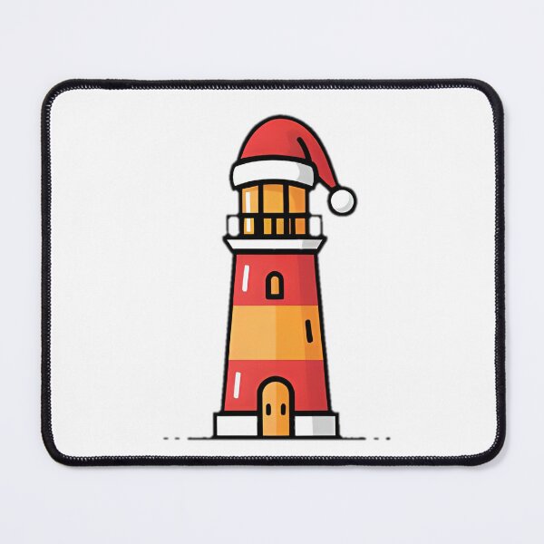 Item preview, Lighthouse Wearing Santa Hat Christmas Decoration designed and sold by SunkenCost.
