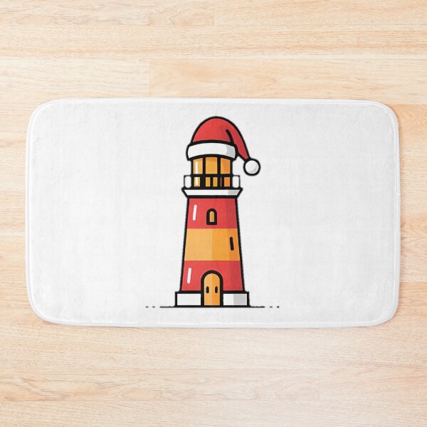 Item preview, Lighthouse Wearing Santa Hat Christmas Decoration designed and sold by SunkenCost.