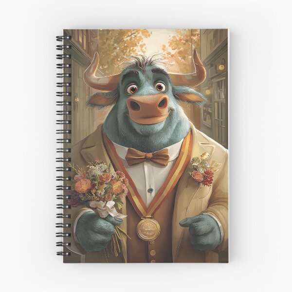 Item preview, Cheerful Bull with Flowers in a City Setting designed and sold by Artessie.