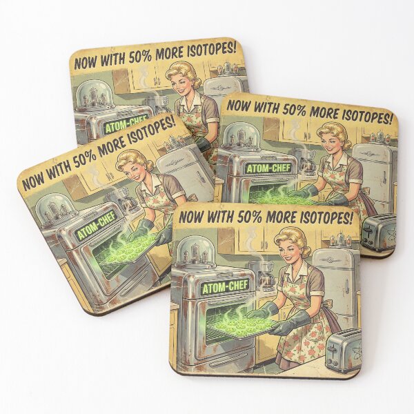 Item preview, The Atomic Baker – 50% More Isotopes Retro Sci-Fi Art designed and sold by SavinMercantile.