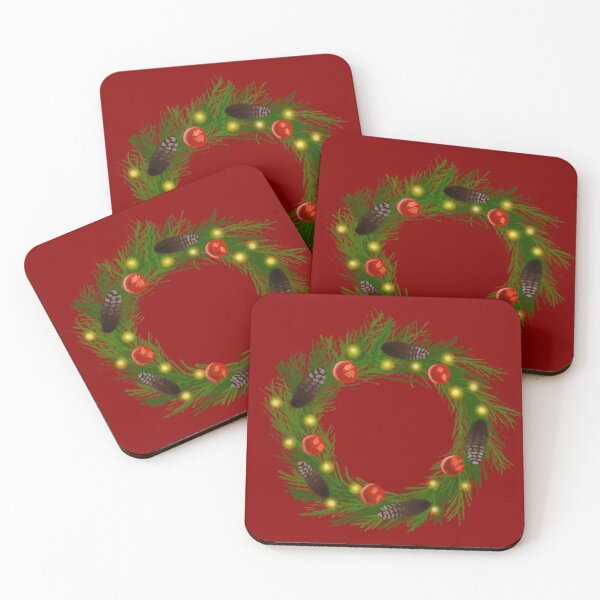 Item preview, Christmas Pine Wreath with Cones and Red Berries Illustration designed and sold by creativevandal.