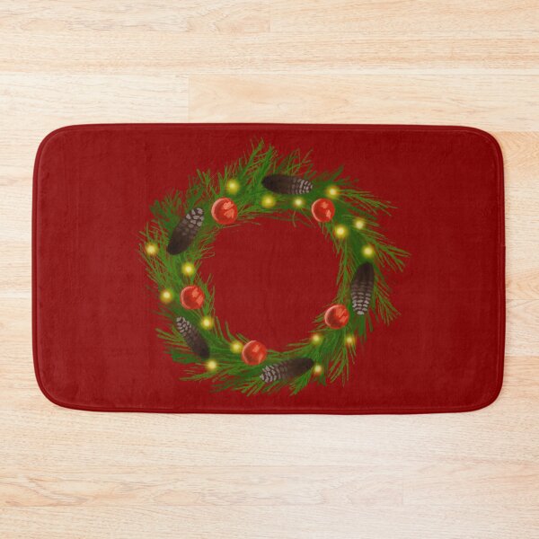 Item preview, Christmas Pine Wreath with Cones and Red Berries Illustration designed and sold by creativevandal.