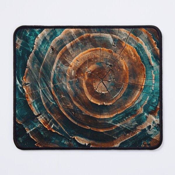 Item preview, Abstract Turquoise Copper Tree Rings Organic Art designed and sold by Velvetia.