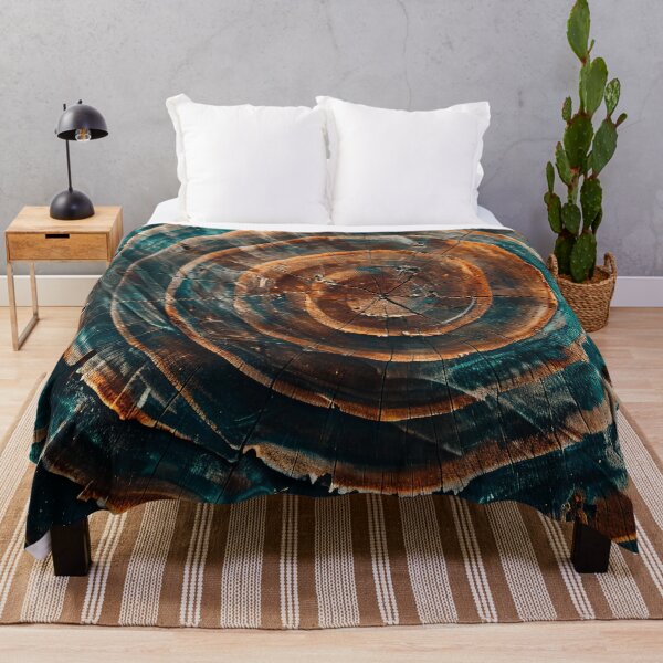 Item preview, Abstract Turquoise Copper Tree Rings Organic Art designed and sold by Velvetia.