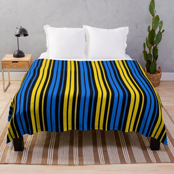Item preview, Yellow Blue Stripes On Black Pattern Design designed and sold by PatternTitan.