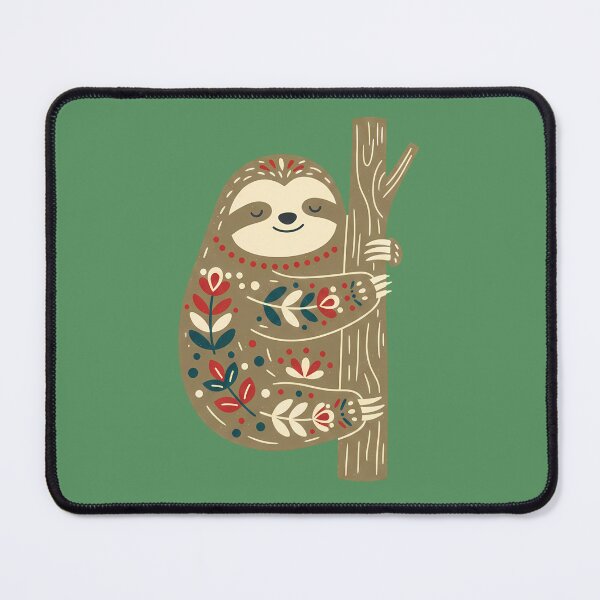 Item preview, Tree‑Hugging Sloth & Motifs STICKER/MAGNET PACK – Scandinavian Folk Art by heidiannemorris © designed and sold by FOLK ART FUSION.