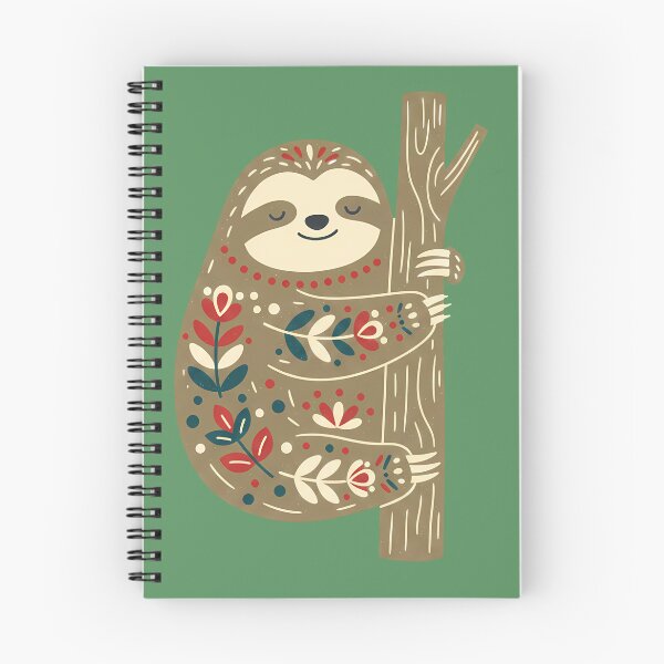 Item preview, Tree‑Hugging Sloth & Motifs STICKER/MAGNET PACK – Scandinavian Folk Art by heidiannemorris © designed and sold by FOLK ART FUSION by heidiannemorris.