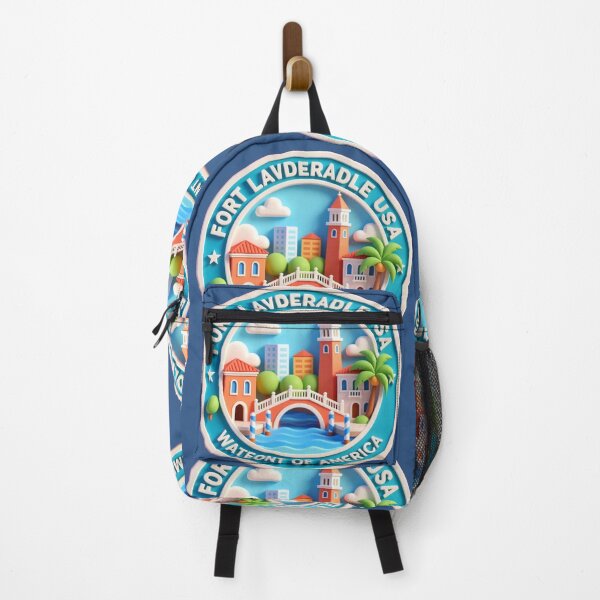Item preview, Fort Lauderdale USA – Cute 3D Waterfront City Label | Venice of America Illustration, designed and sold by PaintMeWorld.