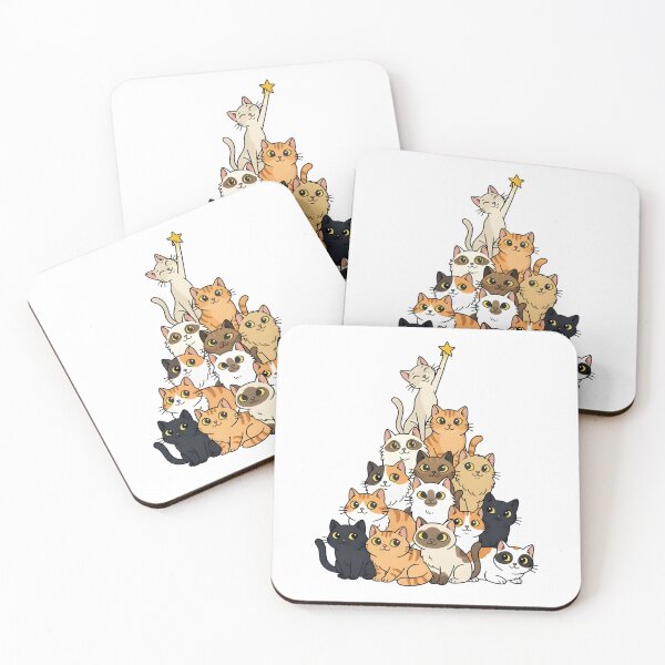 Item preview, Cute Cat Christmas Tree Illustration designed and sold by Senkov.