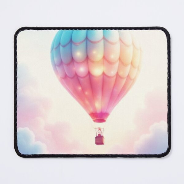 Item preview, Whimsical Mystical Flying Air Balloon Light Colors Clouds with Flying Air Balloon designed and sold by bestggraphico.