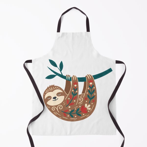 Item preview, Smiling Hanging Sleepy Sloth & Motifs STICKER/MAGNET PACK – Scandinavian Folk Art by heidiannemorris © designed and sold by FOLK ART FUSION by heidiannemorris.