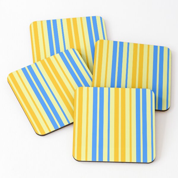 Item preview, Yellow Blue Stripes On Yellow Pattern Design  designed and sold by PatternTitan.