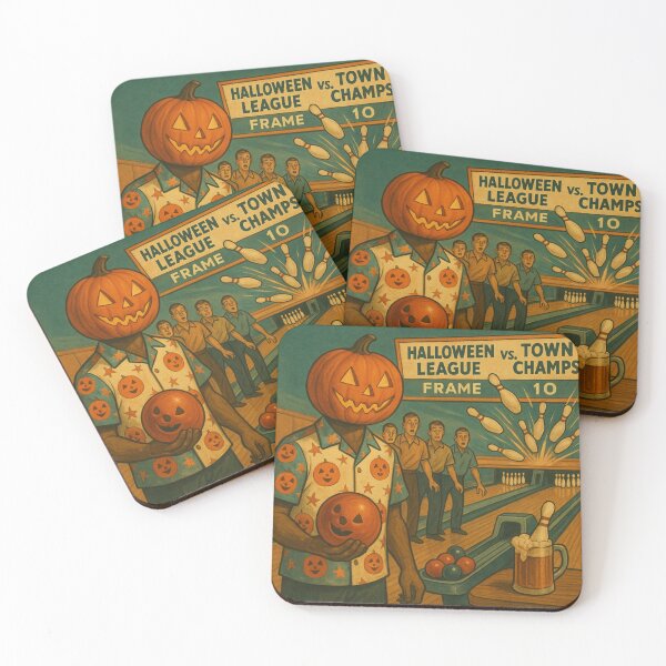Item preview, Headless Horseman Halloween Bowling Showdown — Retro Art Vintage Illustration designed and sold by TheHorsemanRidesAgain.