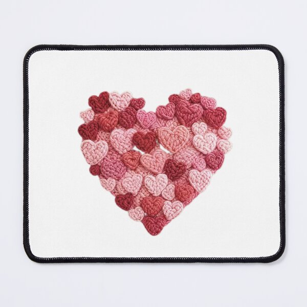 Item preview, Crochet Heart Valentine Girly Love Cozy Pink Handmade look design designed and sold by MerryHillStudio.