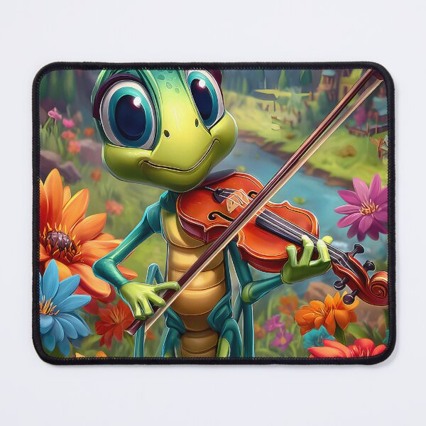 Item preview, Colorful grasshopper Playing Violin in a Flower Field designed and sold by Artessie.