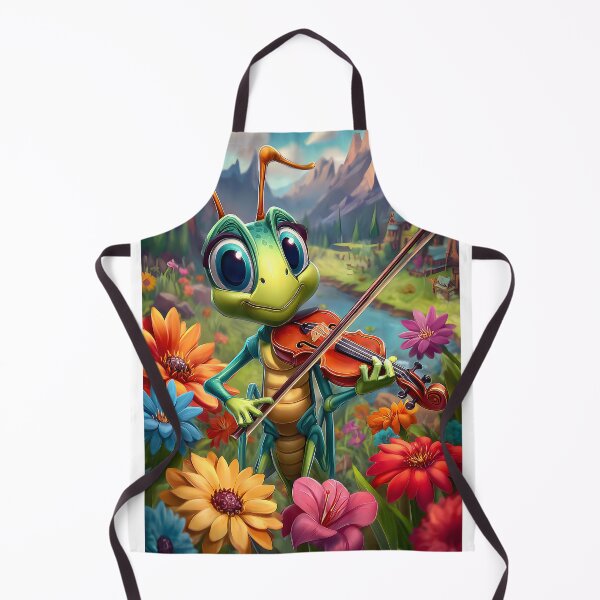 Item preview, Colorful grasshopper Playing Violin in a Flower Field designed and sold by Artessie.