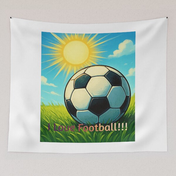 Item preview, I Love Football – Colorful Illustration of a Soccer Ball Under the Sun designed and sold by Golazos.