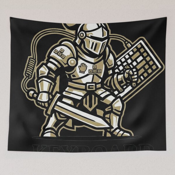Item preview, "Keyboard Warrior" – Funny Gamer Knight Mascot & Esports Style Internet Humor Art designed and sold by Deadpan Decor.
