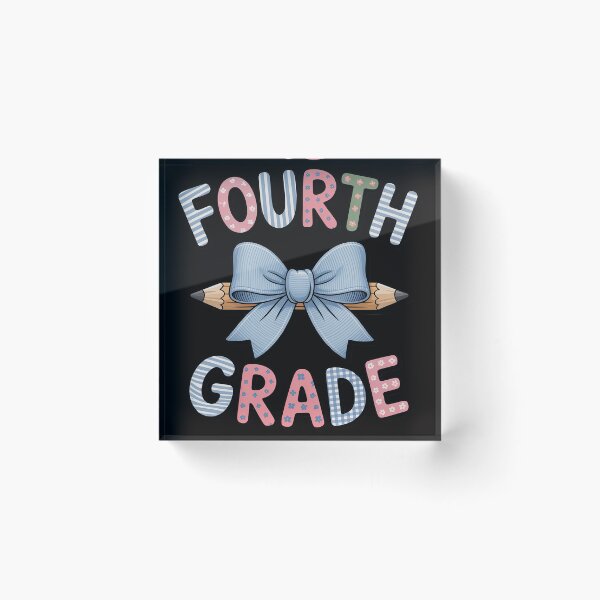 Item preview, Preppy Fourth Grade Teacher Blue Floral Coquette Pencil Bow designed and sold by jewellmeyers.
