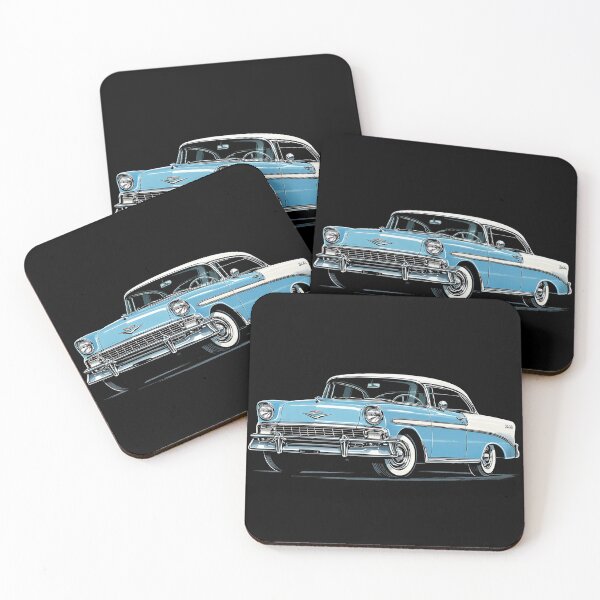 Item preview, 1956 Chevy Bel Air – Retro Classic Car Illustration Art Print designed and sold by Stinky Lincy's Apparel Company.