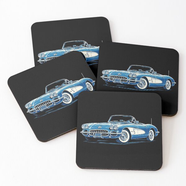 Item preview, Blue 1960 Corvette Convertible — Vintage Classic Car Art Print designed and sold by Stinky Lincy's Apparel Company.