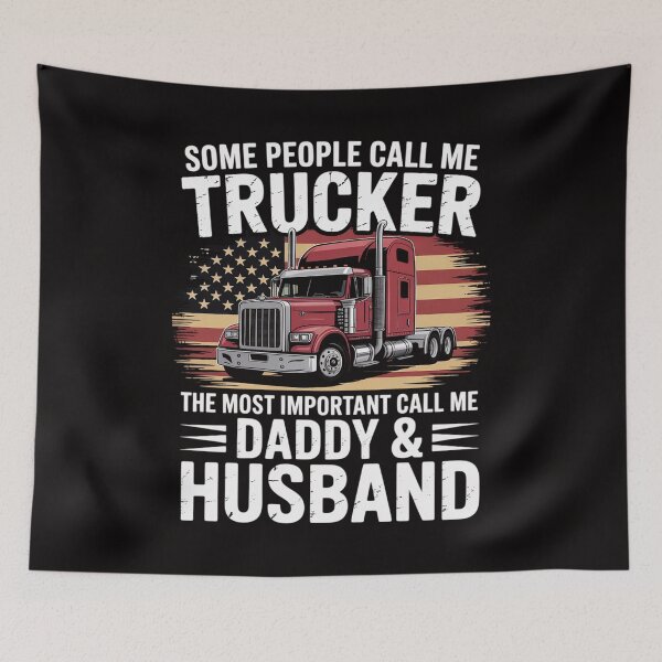 Item preview, Some People Call Me Trucker Family Mens Trucker Daddy & Husband - Truck Driver designed and sold by DarioRosales.