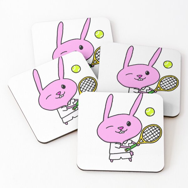 Item preview, Pink tennis bunny designed and sold by squigglypaw.